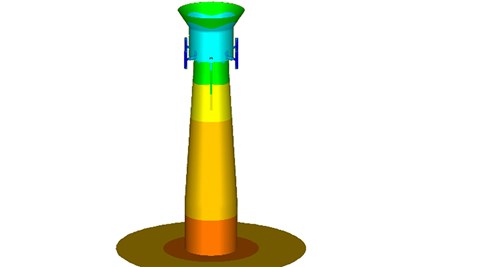 Modelled image of monopile